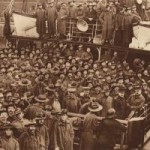 Australian soldiers on board a troop ship arriving in Plymouth