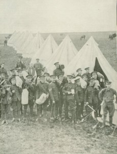 Camp of the first Canadian troops to arrive at Salisbury Plain in 1914