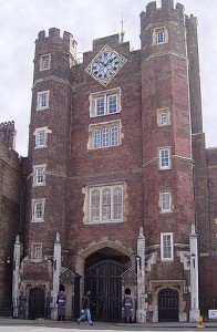 St. James Palace in London, built in Tudor times to replace a monastic building