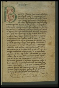 The First Page of the Peterborough version of the Anglo-Saxon Chronicle