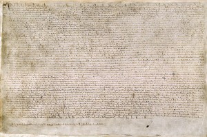 The British Museum's copy of the Magna Carta signed in 1215 by King John